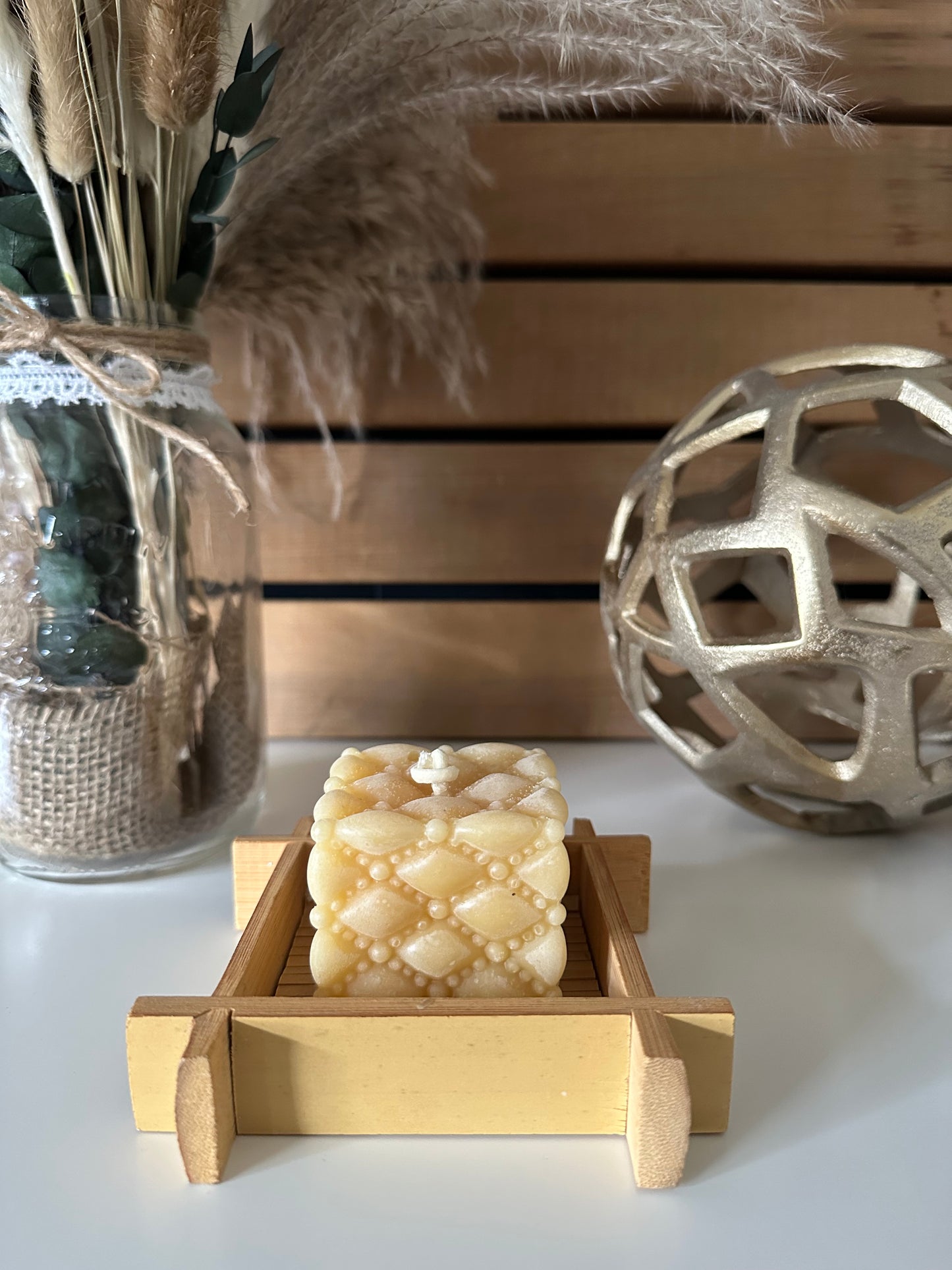Beaded Pillow Box Candle