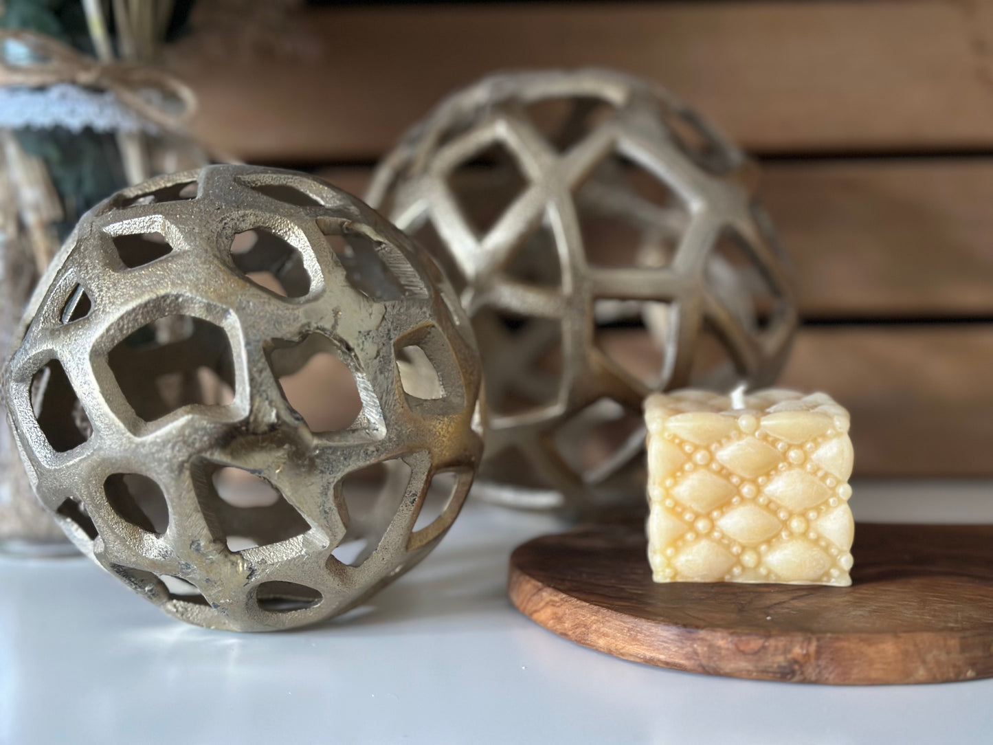 Beaded Pillow Box Candle