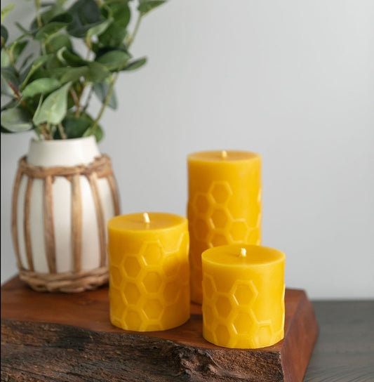 Hex Pillar Trio Candle Set